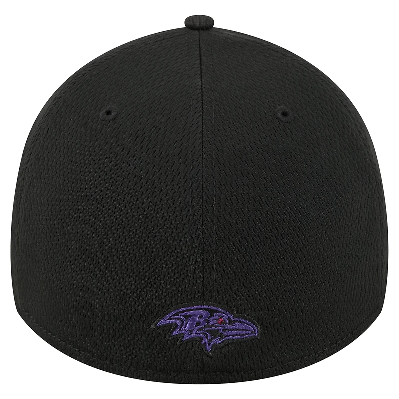 Casquette 39THIRTY Flex noire New Era pour homme des Baltimore Ravens