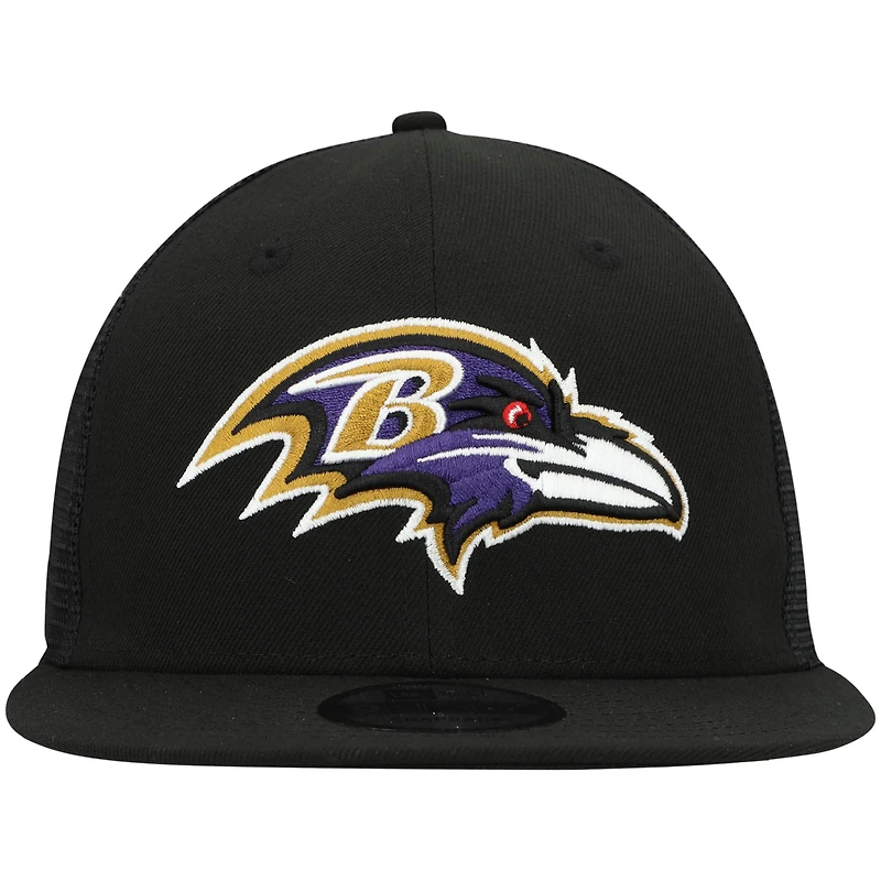 Men's New Era Black Baltimore Ravens Shade Trucker 9FIFTY Snapback Hat
