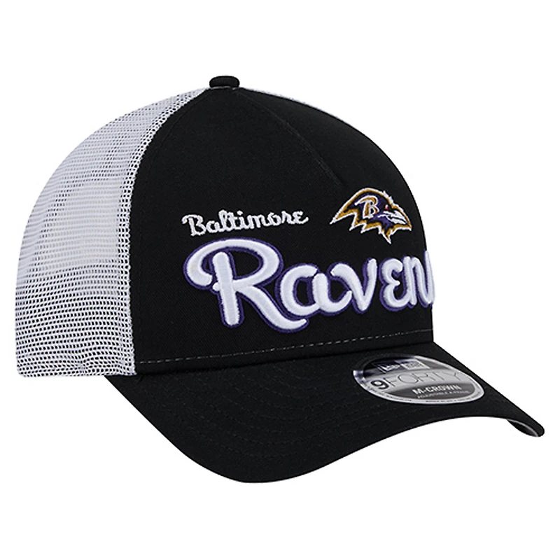 Men's New Era  Black Baltimore Ravens Side Lines 9FORTY Adjustable Hat