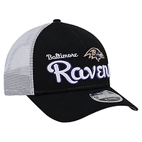 Men's New Era  Black Baltimore Ravens Side Lines 9FORTY Adjustable Hat
