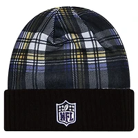 Bonnet en tricot à revers noir Baltimore Ravens Sideline Statement pour homme New Era