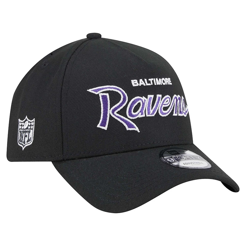 Casquette ajustable Smith 9FORTY Baltimore Ravens noire New Era pour homme