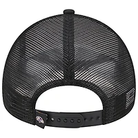 Men's New Era Black Baltimore Ravens Stacked A-Frame Trucker 9FORTY Adjustable Hat