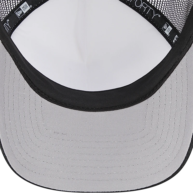 Men's New Era Black Baltimore Ravens Stacked A-Frame Trucker 9FORTY Adjustable Hat