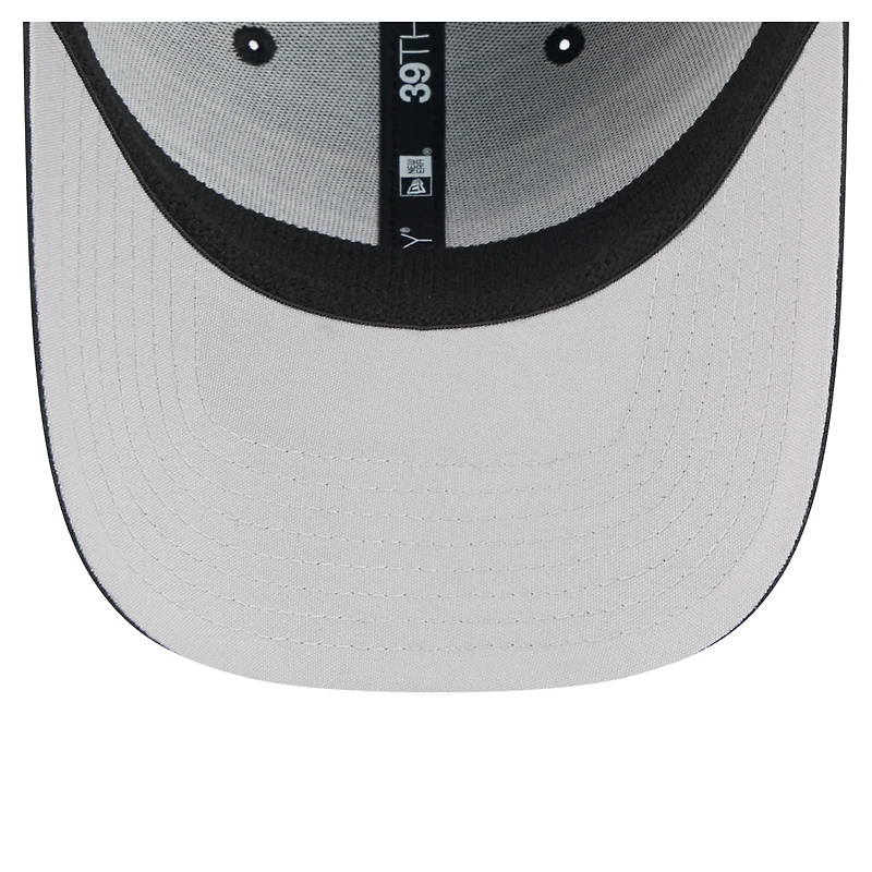 Casquette New Era 39THIRTY Flex noire à rayures des Baltimore Ravens pour homme