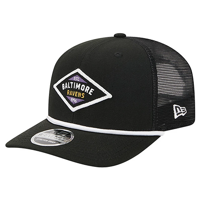 Casquette ajustable 9SEVENTY noire New Era pour homme des Baltimore Ravens