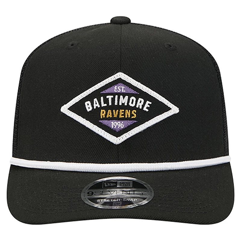 Men's New Era  Black Baltimore Ravens Team 9SEVENTY Adjustable Hat