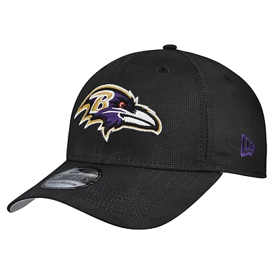 Men's New Era  Black Baltimore Ravens Tonal Camo 39THIRTY Stretch Fit Hat