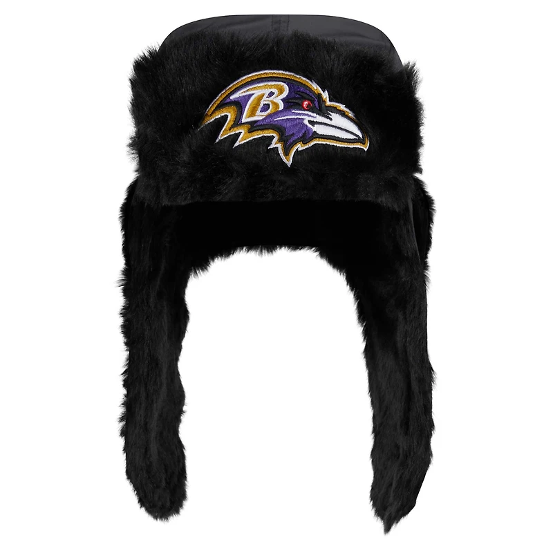 Men's New Era Black Baltimore Ravens Trapper Hat