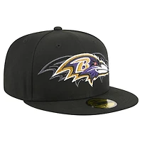 Casquette ajustée New Era noire Baltimore Ravens Tri-Hit 59FIFTY pour homme