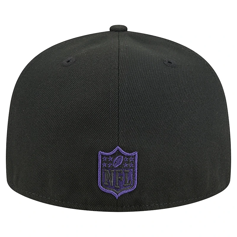 Casquette ajustée New Era noire Baltimore Ravens Tri-Hit 59FIFTY pour homme