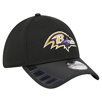 Casquette New Era noire à visière Hit 39THIRTY Flex des Baltimore Ravens pour homme