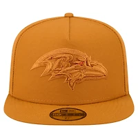 Casquette ajustée A-Frame 59FIFTY marron pour homme des Baltimore Ravens de New Era