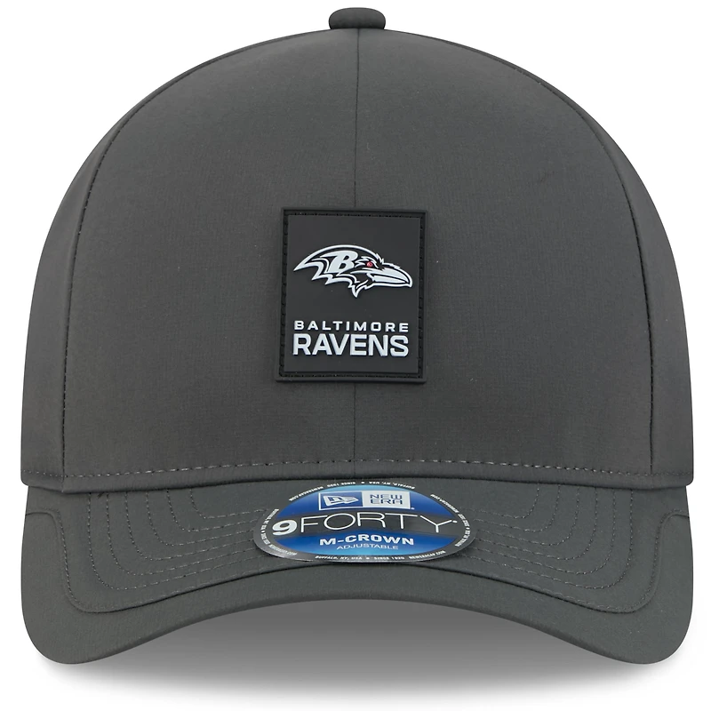 Men's New Era Charcoal Baltimore Ravens 2025 Sideline Cold Weather 9FORTY M-Crown Adjustable Hat