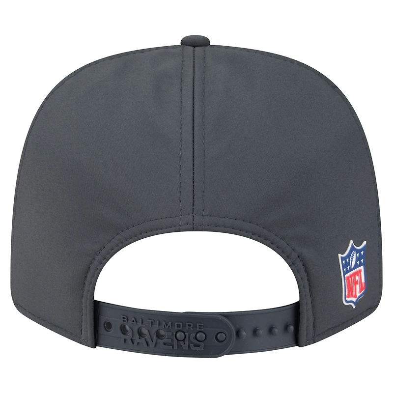 Men's New Era Charcoal Baltimore Ravens 2025 Sideline Cold Weather 9SEVENTY Adjustable Hat
