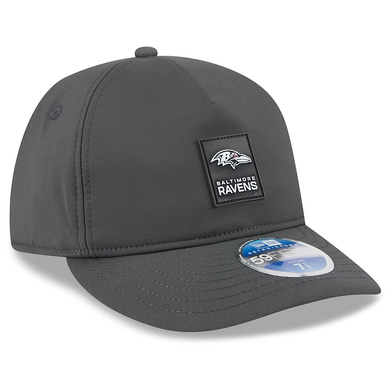 Men's New Era Charcoal Baltimore Ravens 2025 Sideline Cold Weather Retro Crown 59FIFTY Fitted Hat