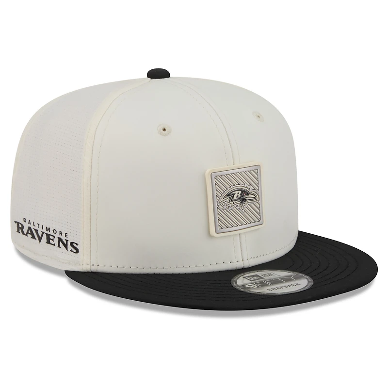 Casquette snapback New Era crème/noire Baltimore Ravens 2026 NFL Training Camp 9FIFTY pour homme