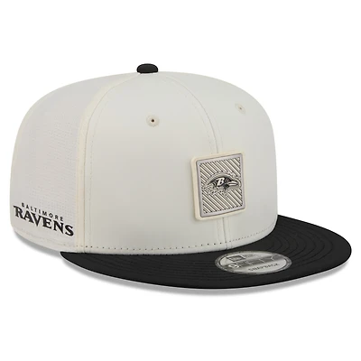 Men's New Era Cream/Black Baltimore Ravens 2026 NFL Training Camp 9FIFTY Snapback Hat