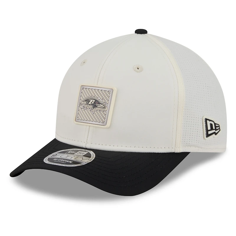 Men's New Era Cream/Black Baltimore Ravens 2026 NFL Training Camp 9FORTY Adjustable Hat