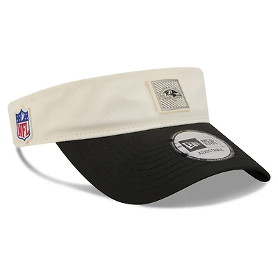 Men's New Era  Cream/Black Baltimore Ravens 2026 NFL Training Camp Adjustable Visor