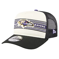 Casquette snapback New Era 9FIFTY pour homme, couleur crème/noir, avec logo des Baltimore Ravens