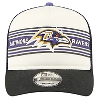 Casquette snapback New Era 9FIFTY pour homme, couleur crème/noir, avec logo des Baltimore Ravens