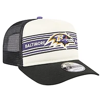 Casquette snapback New Era 9FIFTY pour homme, couleur crème/noir, avec logo des Baltimore Ravens