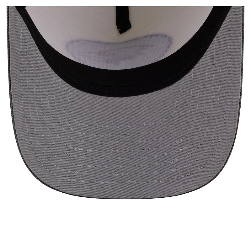 Men's New Era Cream/Black Baltimore Ravens Washed A-Frame 9FIFTY Snapback Hat