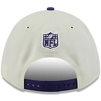 Men's New Era Cream/Purple Baltimore Ravens 2025 NFL Draft 9FORTY A-Frame M-Crown Adjustable Hat