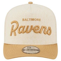 Men's New Era  Cream Baltimore Ravens Herringbone 9FIFTY A-Frame Snapback Hat