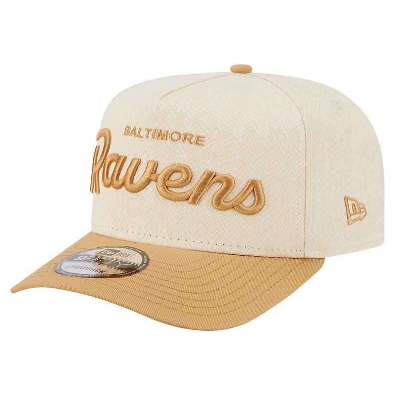 Casquette snapback New Era crème Baltimore Ravens à chevrons 9FIFTY pour homme