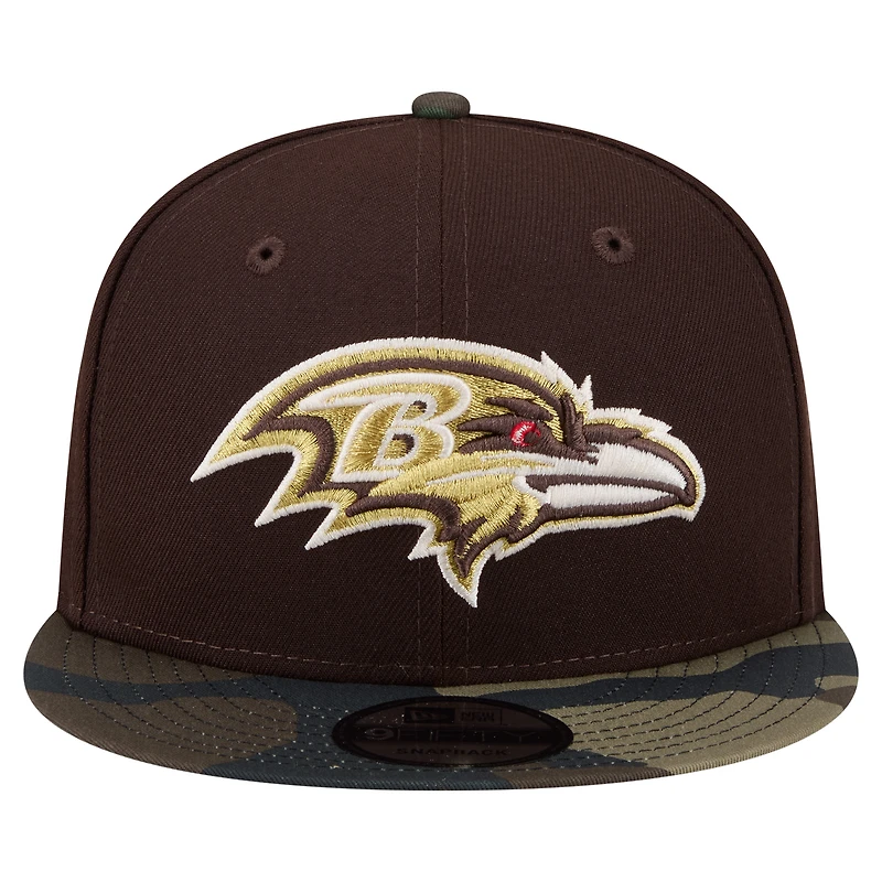 Casquette snapback New Era 9FIFTY pour homme, marron fonc