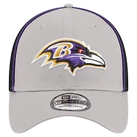 Men's New Era Gray/Black Baltimore Ravens  Pipe 39THIRTY Flex Hat
