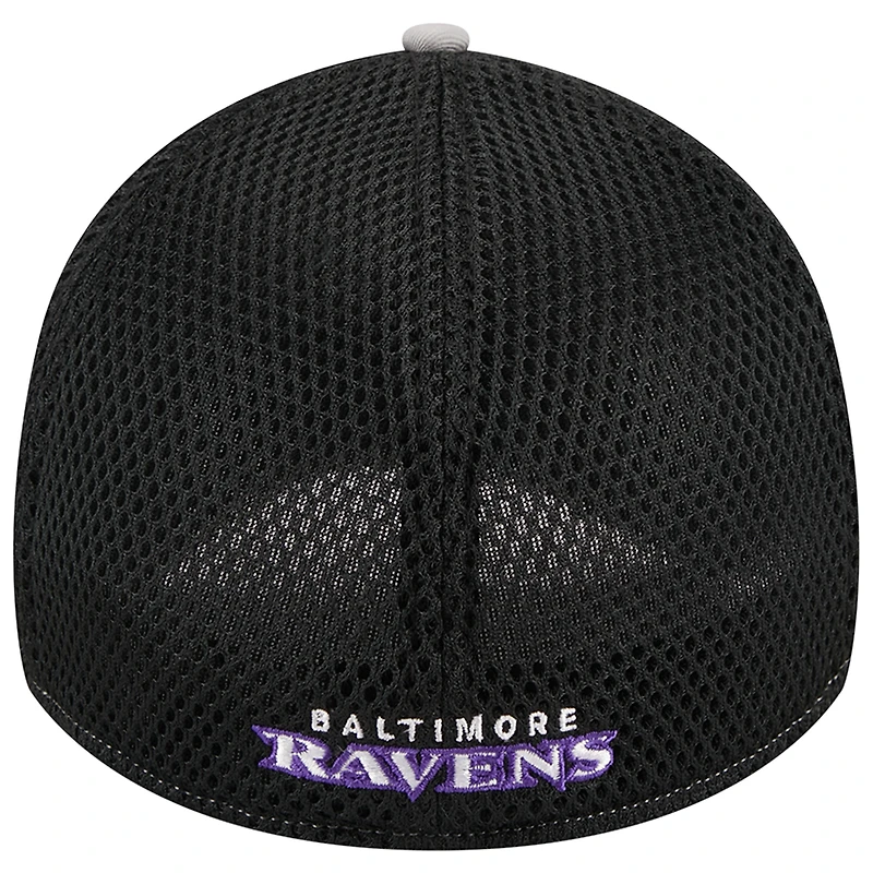 Casquette flexible 39THIRTY New Era pour hommes, gris/noir, Baltimore Ravens Pipe