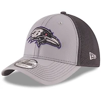 Men's New Era Gray/Graphite Baltimore Ravens Grayed Out Neo 2 39THIRTY Flex Hat