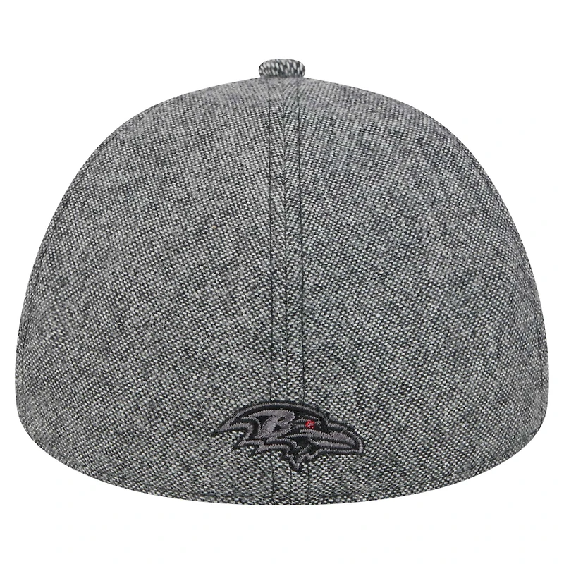 Casquette ajustée Peaky Duckbill Baltimore Ravens grise New Era pour homme