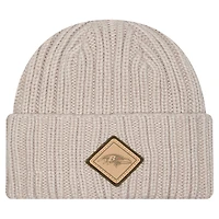 Bonnet en tricot à revers beige clair avec logo appliqué des Ravens de Baltimore pour homme de New Era