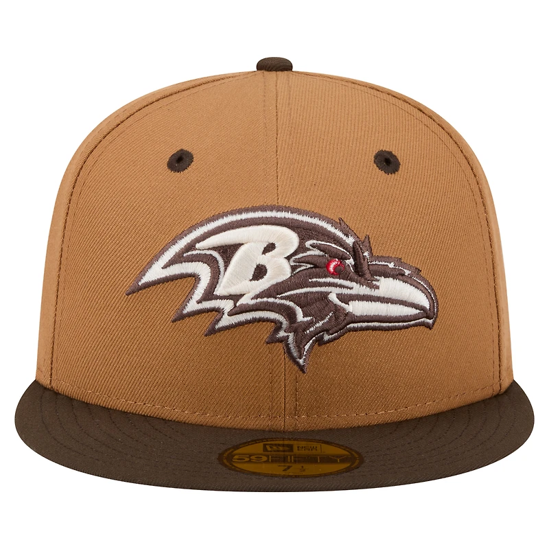 Men's New Era  Light Brown/Dark Brown Baltimore Ravens Two-Tone Walnut 59FIFTY Fitted Hat