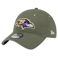 Casquette ajustable Main 9TWENTY olive Baltimore Ravens de New Era pour homme