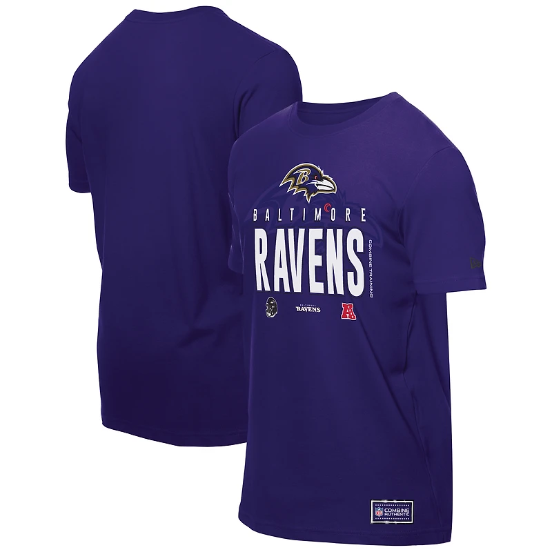 T-shirt violet New Era pour homme, camp d'entraînement NFL 2025 des Baltimore Ravens