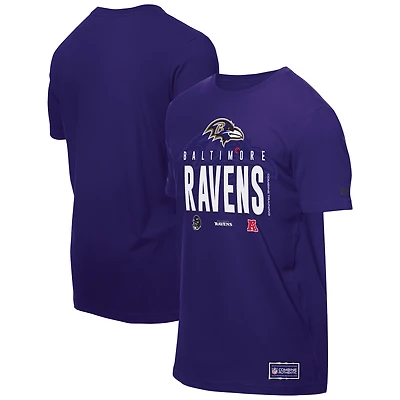 T-shirt violet New Era pour homme, camp d'entraînement NFL 2025 des Baltimore Ravens