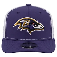 Casquette trucker ajustable New Era violette Baltimore Ravens 9SEVENTY pour homme