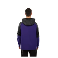 Sweat à capuche raglan violet blocs de couleurs authentiques des Baltimore Ravens New Era pour homme