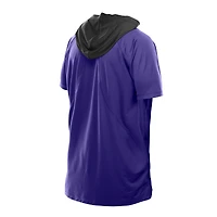 Men's New Era  Purple Baltimore Ravens Combine Authentic Hooded Raglan Short-Sleeve T-Shirt