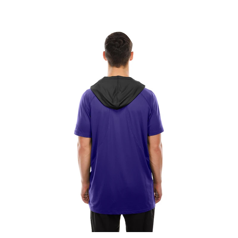 Men's New Era  Purple Baltimore Ravens Combine Authentic Hooded Raglan Short-Sleeve T-Shirt