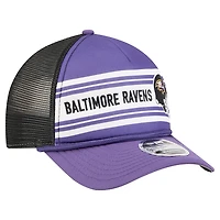 Casquette ajustable New Era violette Baltimore Ravens Linear A-Frame 9FORTY pour homme