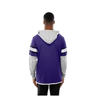T-shirt à capuche manches longues et superpositions violet Baltimore Ravens de New Era pour homme
