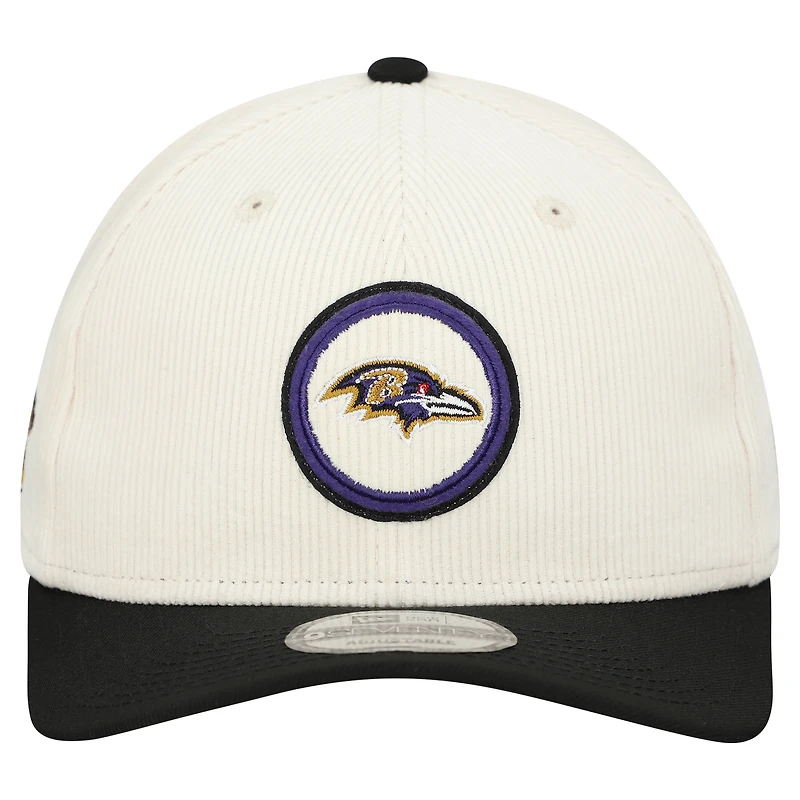 Casquette ajustable en velours côtelé 9SEVENTY pour homme New Era Stone Baltimore Ravens