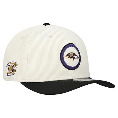 Men's New Era  Stone Baltimore Ravens  Loyal Corduroy 9SEVENTY Adjustable Hat
