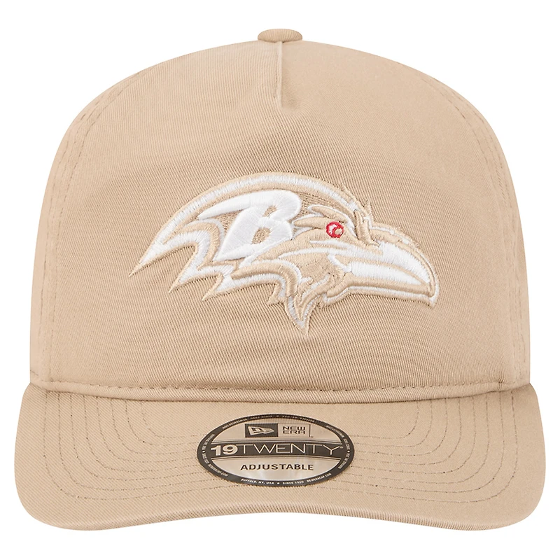 Casquette ajustable 19TWENTY des Baltimore Ravens de New Era pour homme, couleur beige